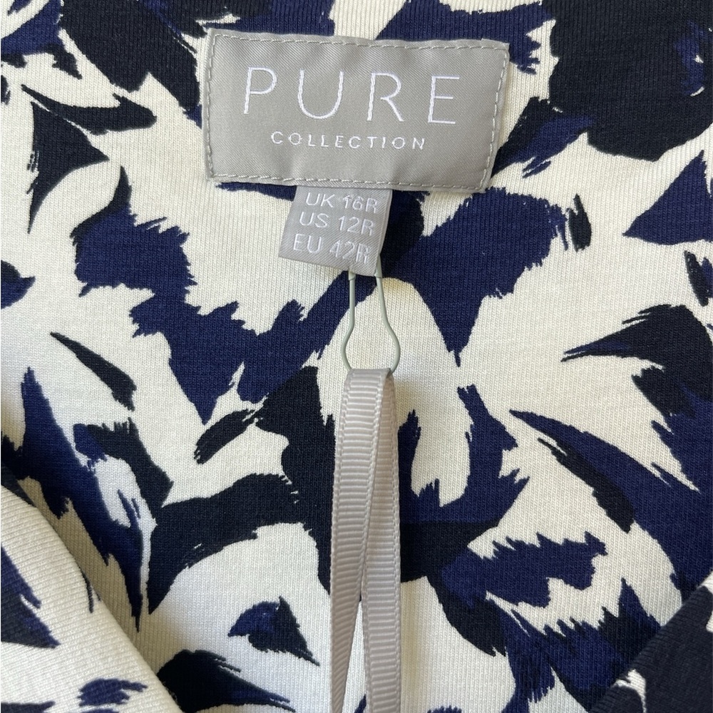 PURE COLLECTION Jersey Maxi Dress Blue Floral Print Size 12 New - Picture 5 of 8